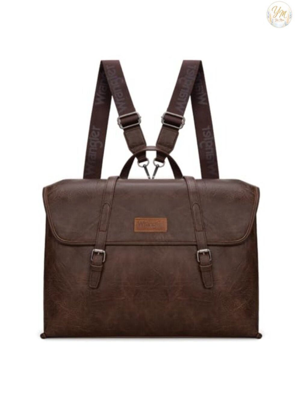 Convertible Faux Leather Laptop Backpack 15.6"